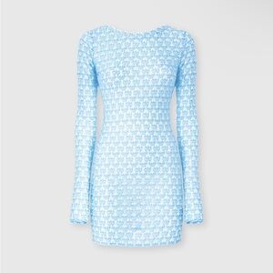 Missoni Light Blue Long-Sleeve Mini Dress